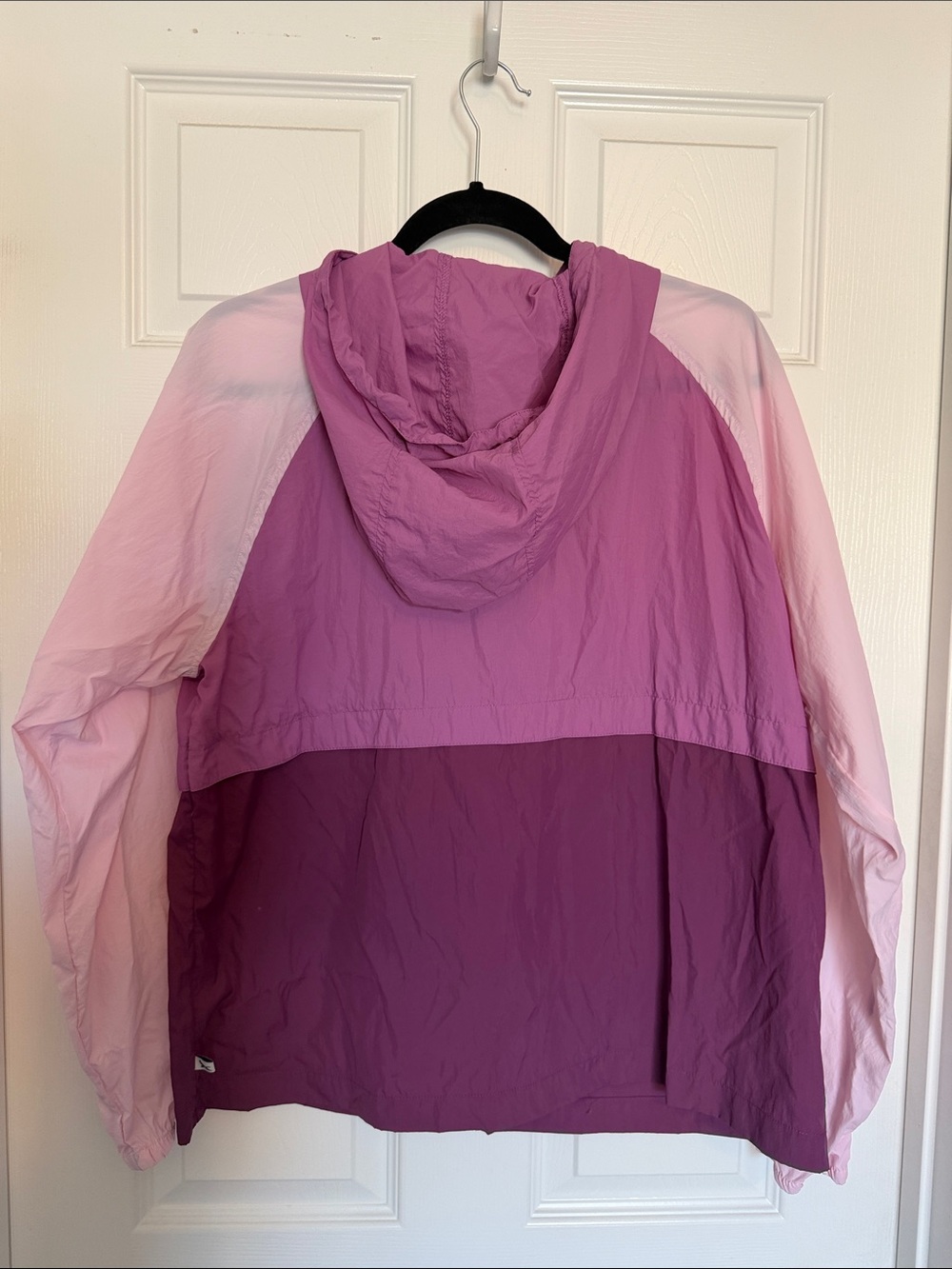 Eddie Bauer Colorblock Pink & Purple Hooded Windbreaker - Picture 4 of 11